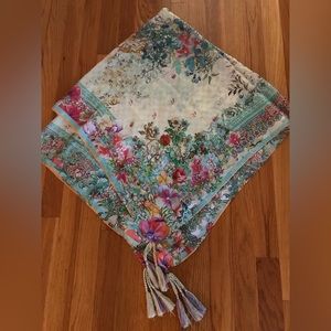 Johnny Was 40”square silk scarf